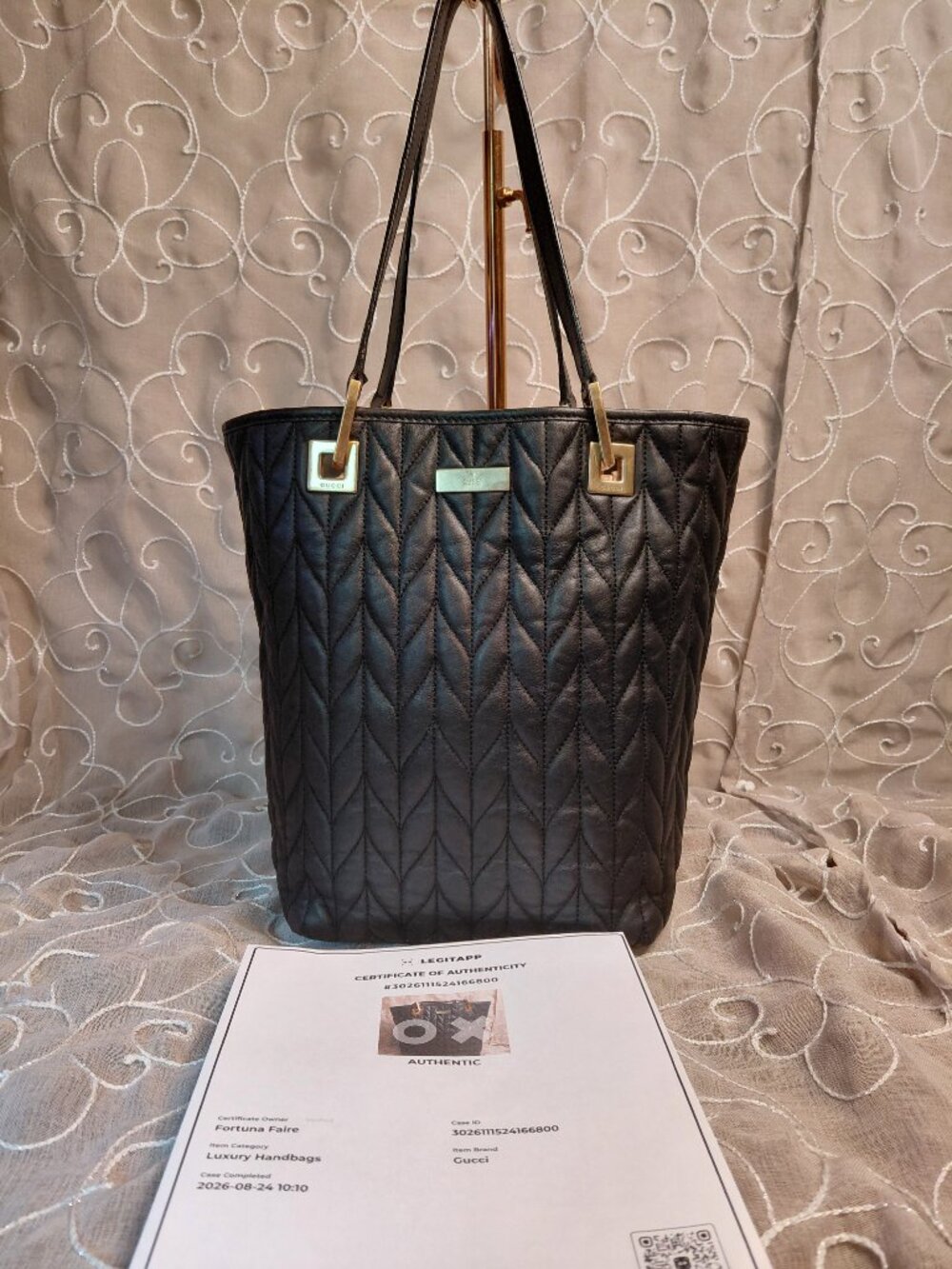 Vintage Gucci black quilted leather matelassé mini tote shoulder bag - Picture 2 of 12